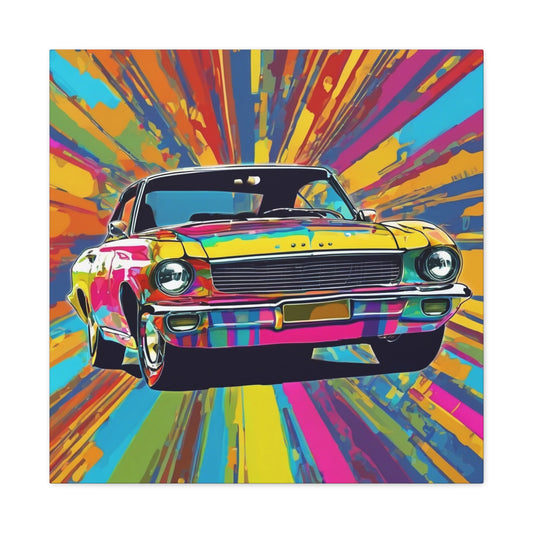 Vibrant Retro Car Canvas Wall Art
