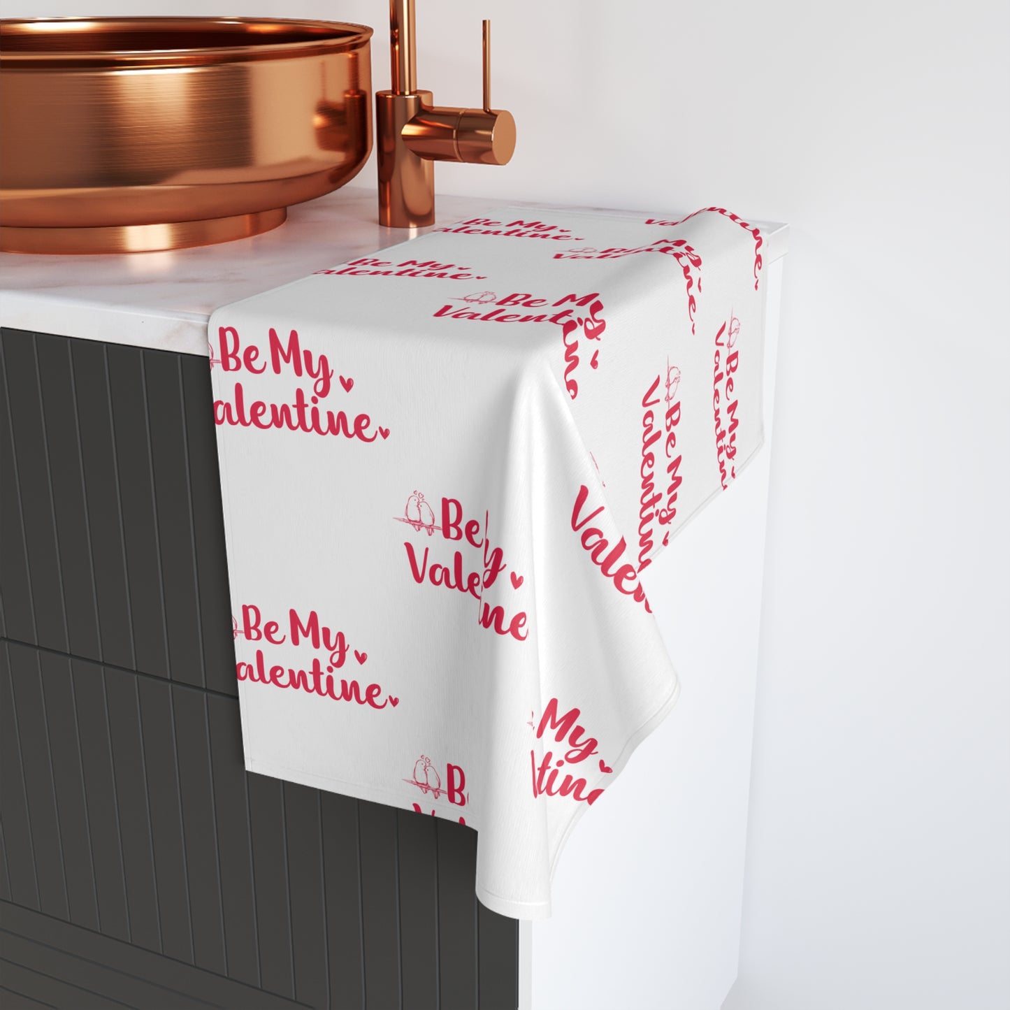 Romantic 'Be My Valentine' Hand Towel - Perfect Gift for Valentine's Day