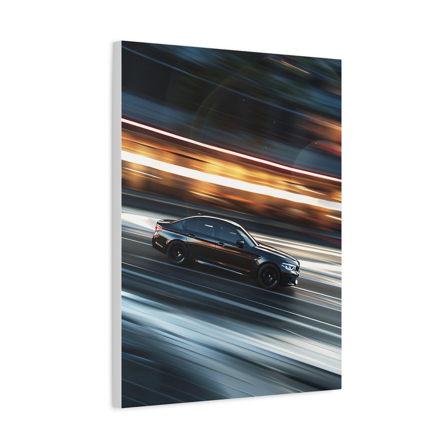 Dynamic Car Canvas Art - Modern Stretched Wall Decor for Auto Enthusiasts