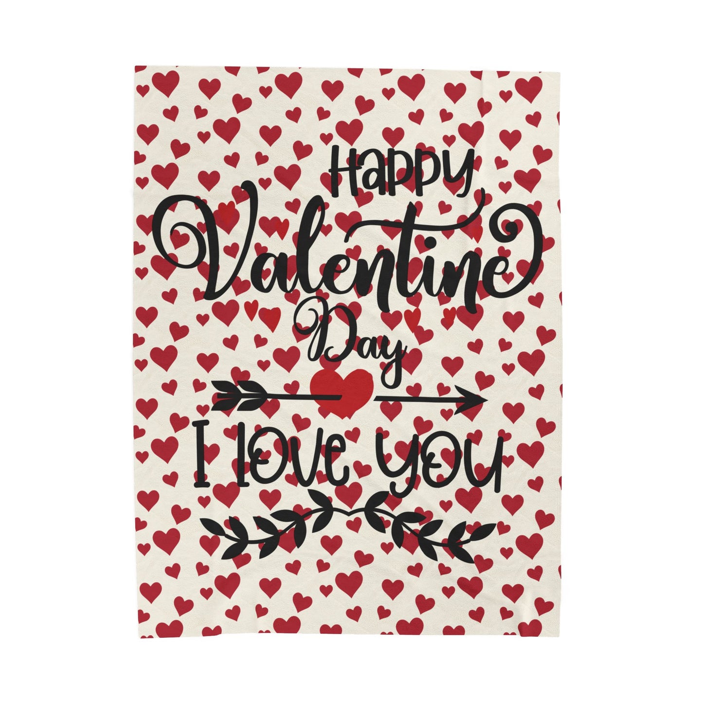 Valentine's Day Plush Blanket - 'I Love You' Heart Design