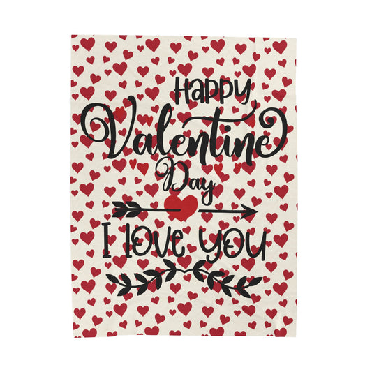 Valentine's Day Plush Blanket - 'I Love You' Heart Design