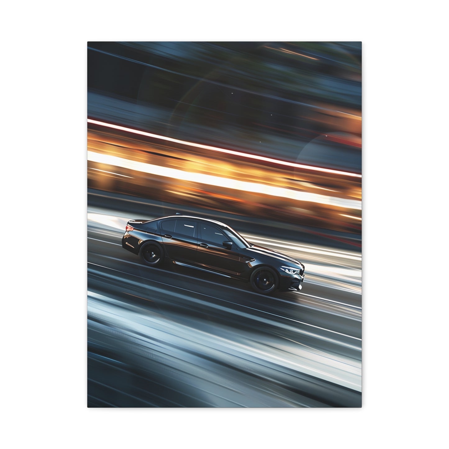 Dynamic Car Canvas Art - Modern Stretched Wall Decor for Auto Enthusiasts