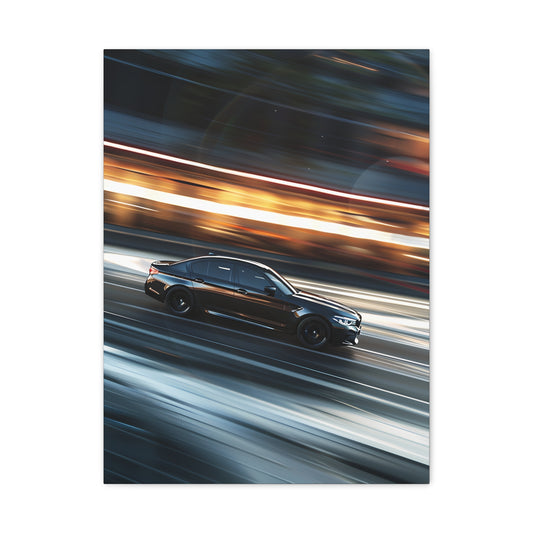 Dynamic Car Canvas Art - Modern Stretched Wall Decor for Auto Enthusiasts