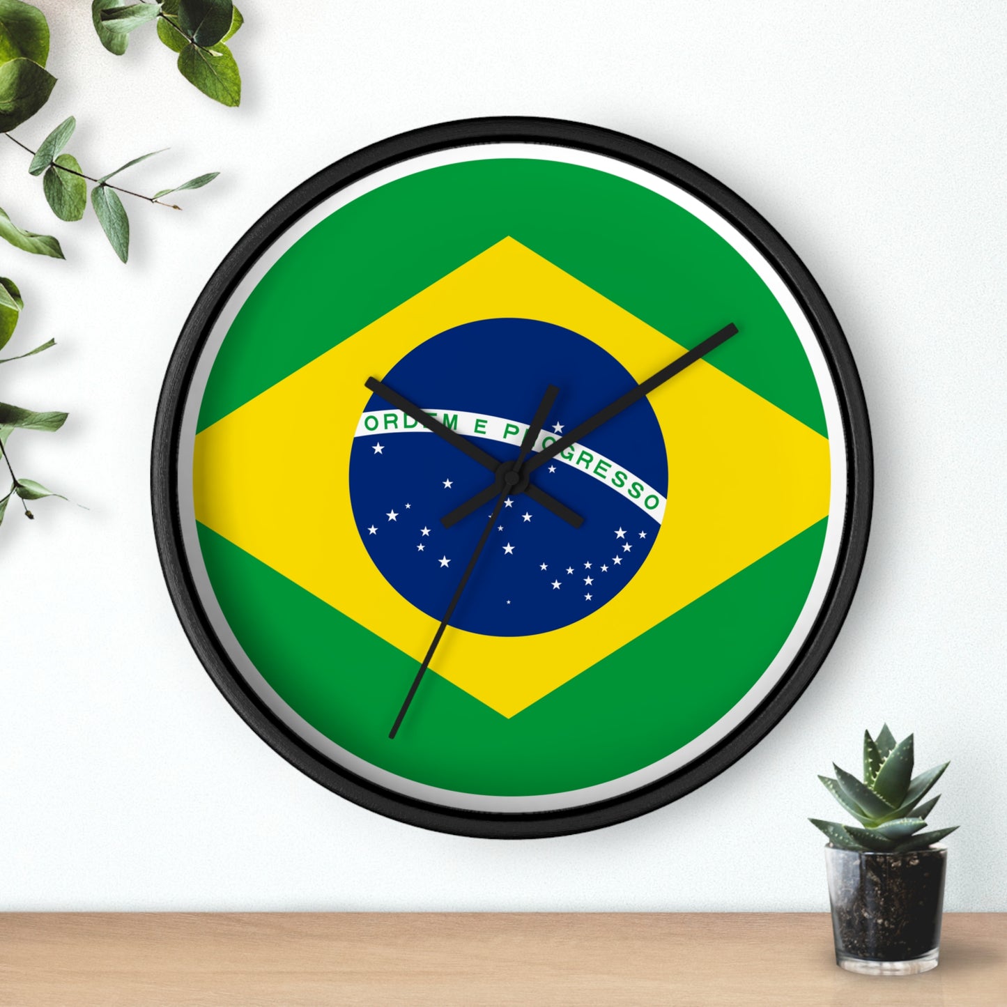 Brazilian Flag Wall Clock - Stylish Decor for Home or Office