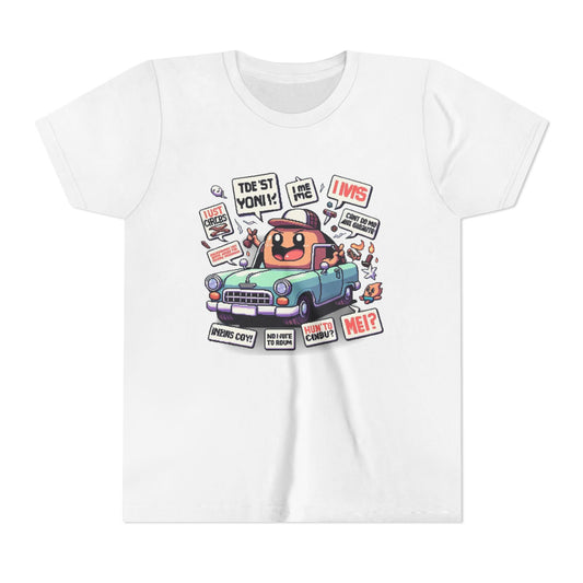 Funny Youth Short Sleeve Tee – Cute Car Graphic for Road Trips