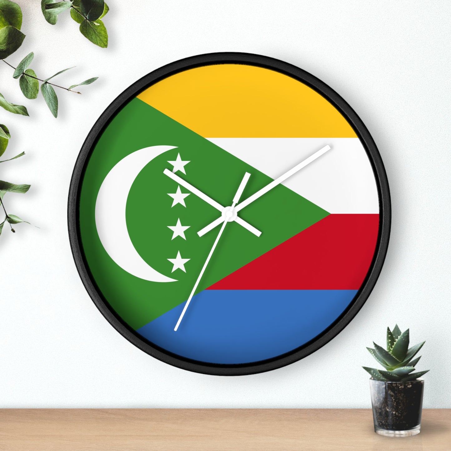 Comoros Flag Wall Clock - Vibrant, Stylish Home Decor for Flag Enthusiasts