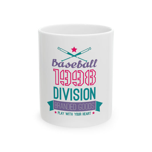 Personalized Baseball Mug 11 oz - Play with Your Heart