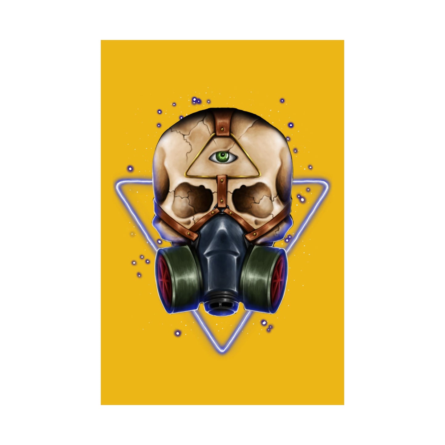 Edgy Matte Vertical Poster - Gas Mask Skull Art for Unique Wall Decor
