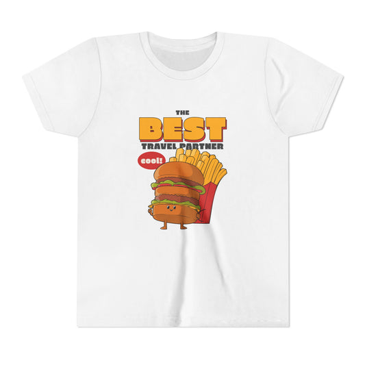 Youth Graphic T-shirt for Girls Fun Food - "The Best Travel Partner"