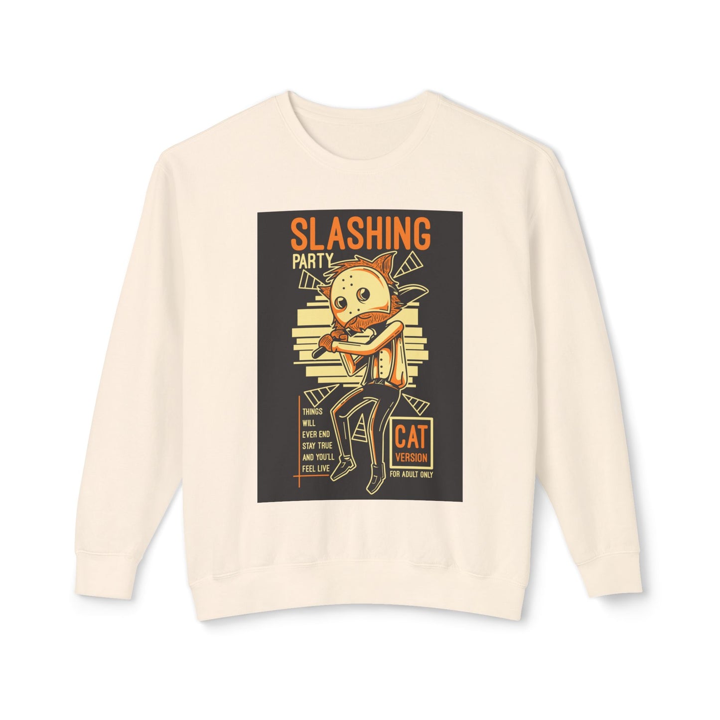Unisex Slashing Party Cat Sweatshirt - Fun Graphic for Cat Lovers