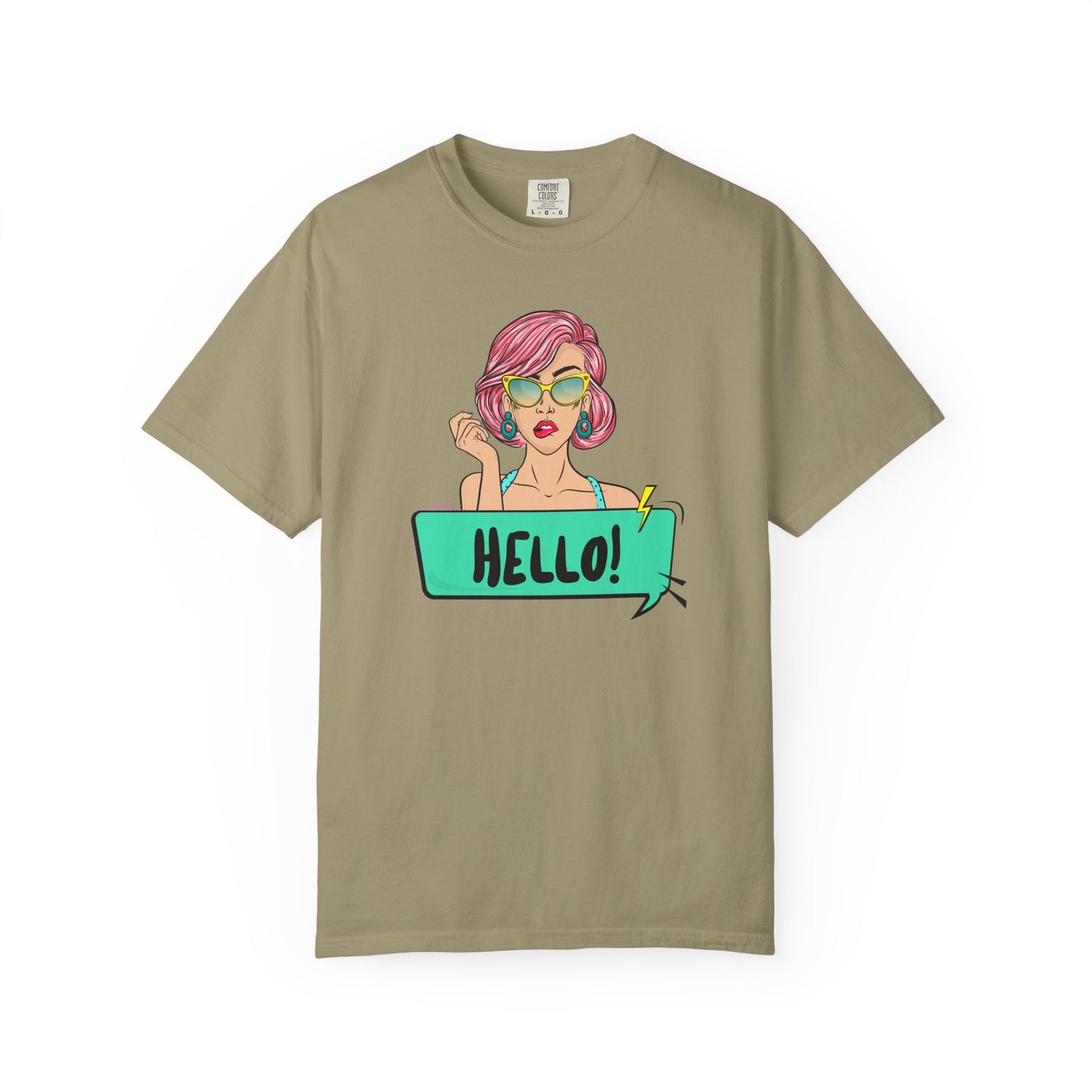 Hello! Retro Vibe Unisex Garment-Dyed T-Shirt