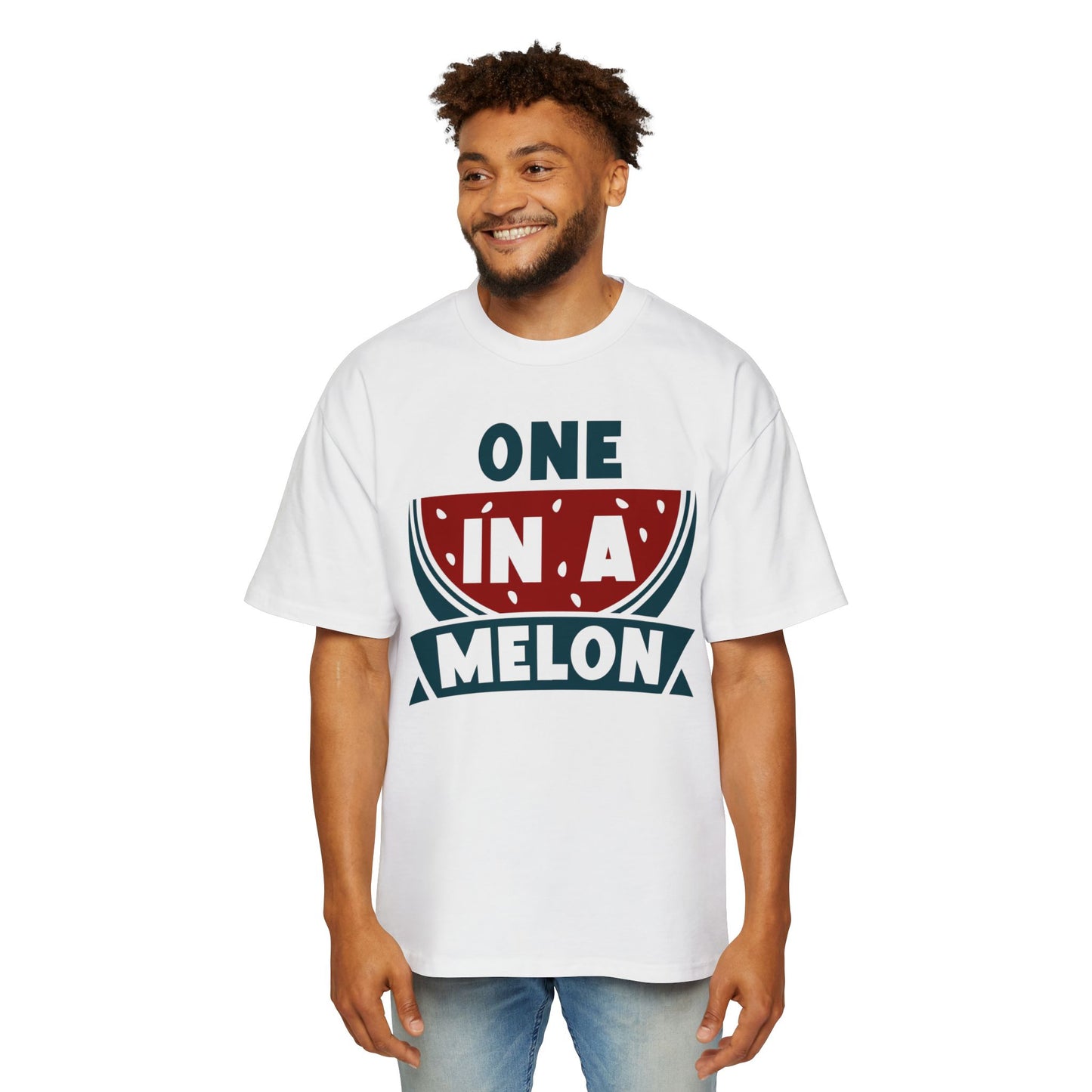 Men Oversized 'One in a Melon' Fun Graphic T-Shirt
