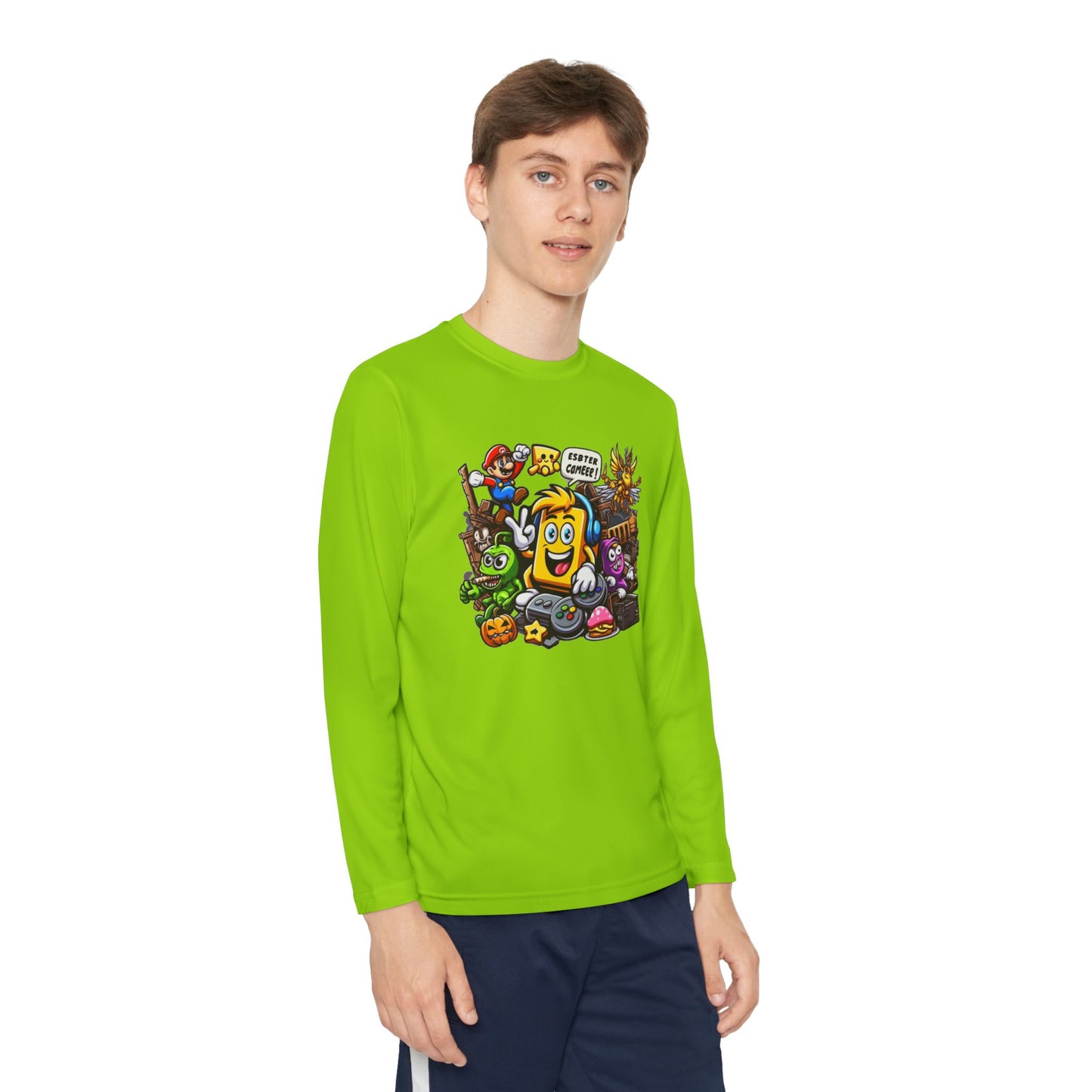 Youth Long Sleeve Competitor Tee – Fun Cartoon Character