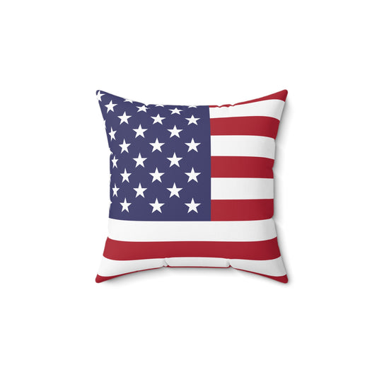 Patriotic American Flag Square Pillow – Perfect for Home Decor