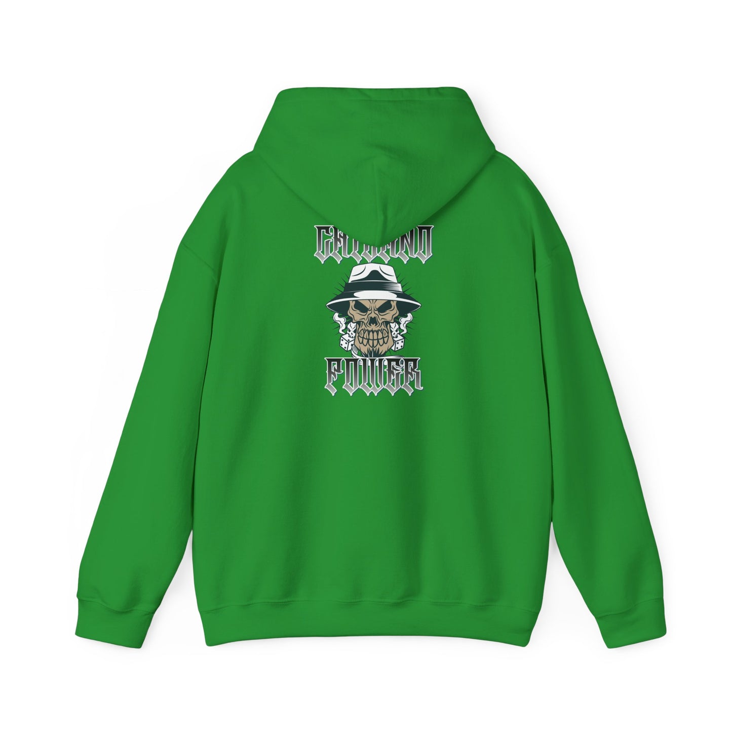 Men's Hooded Sweatshirt Chicano Power Skull Design