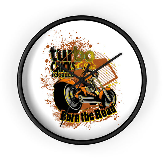 Turbo Bikes Wall Clock - Burn the Road Decor for Motorcycle Enthusiasts