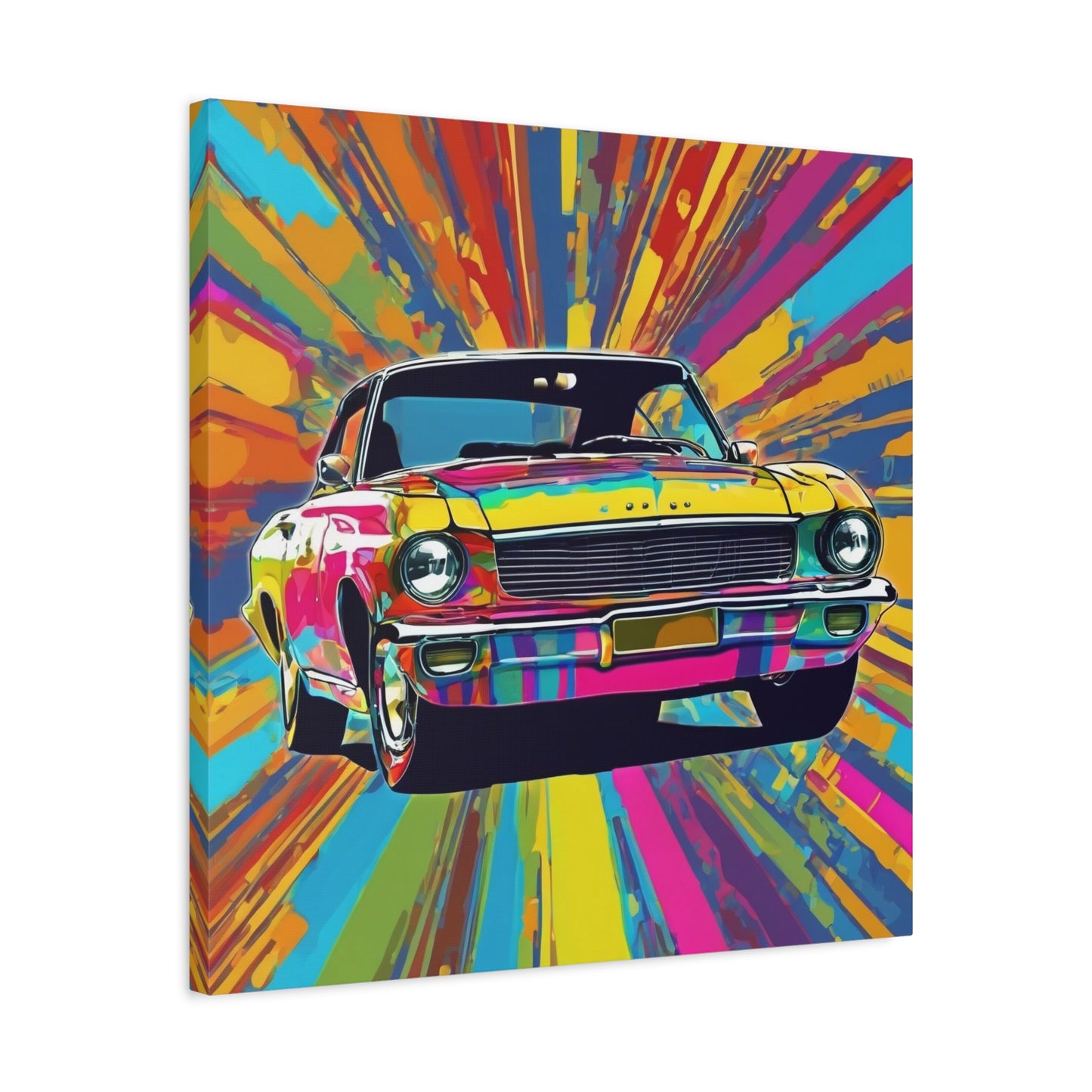 Vibrant Retro Car Canvas Wall Art