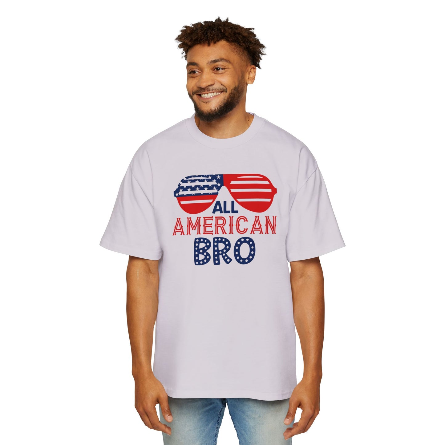 Men's Oversized Patriotic T-Shirt All American Bro for Independence Day