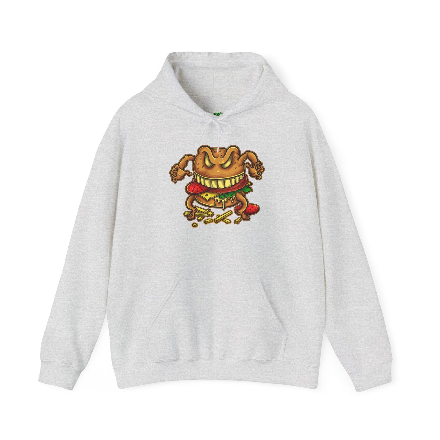 Men's Hooded Sweatshirt with Hilarious Foodie Burger Design