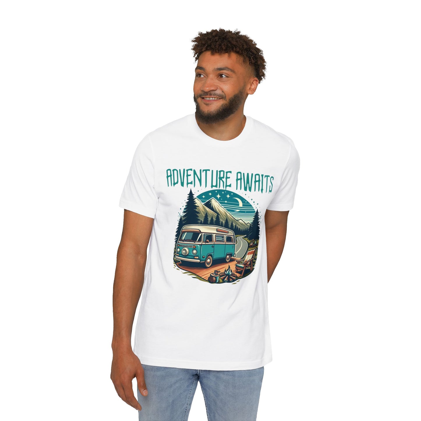 Adventure Awaits Women's Camping T-Shirt – USA-Made for Outdoor Lovers