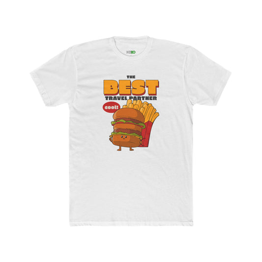 Funny Foodie Men's Cotton Crew Tee - 'The Best Travel Partner'