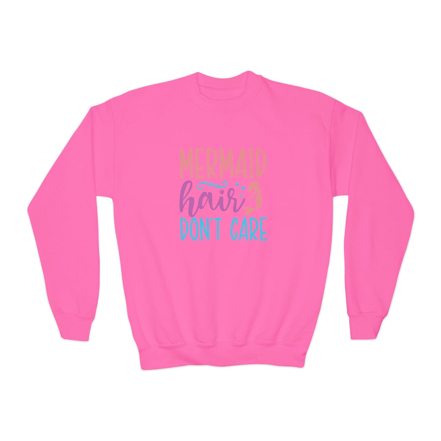 Youth Sweatshirt For Girls Mermaid Hair Don't Care