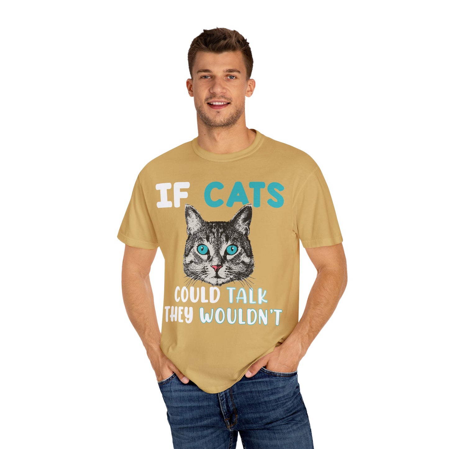 Women T-Shirt Funny Cat 'If Cats Could Talk They Wouldn't'