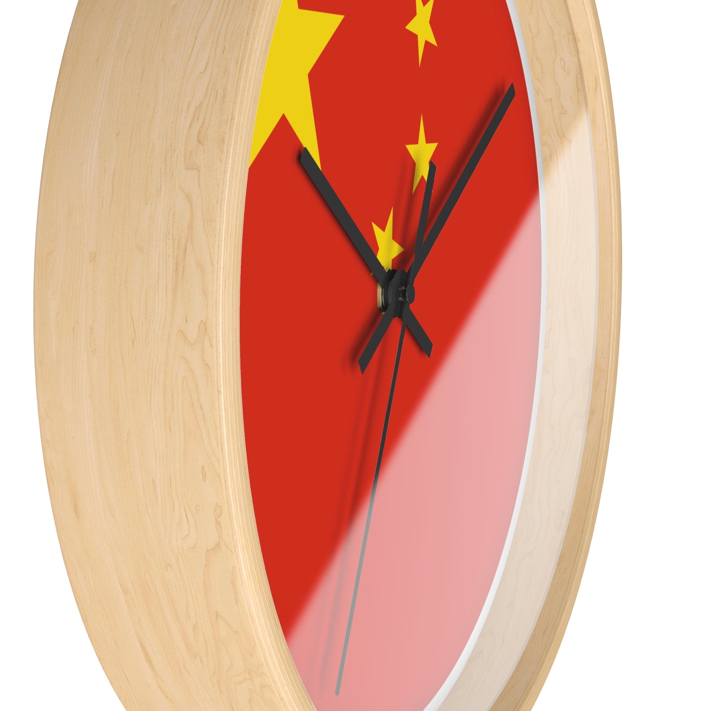 Chinese Flag Wall Clock - Vibrant Red & Yellow Home Decor