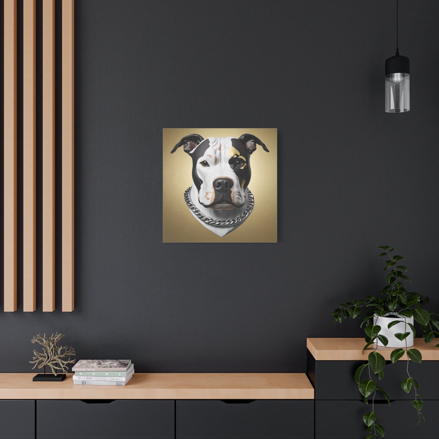 Pit Bull Portrait Canvas Wall Art