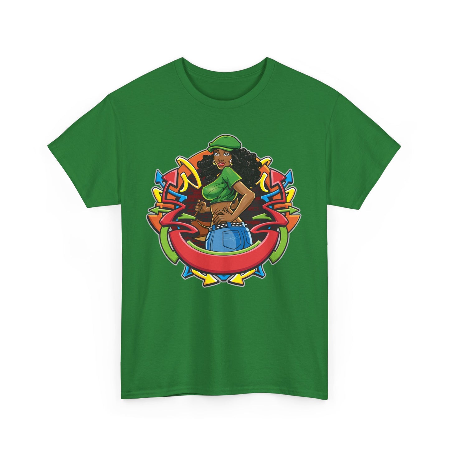 Funky Graphic Unisex Heavy Cotton Tee - Bold Art Design for Casual Style