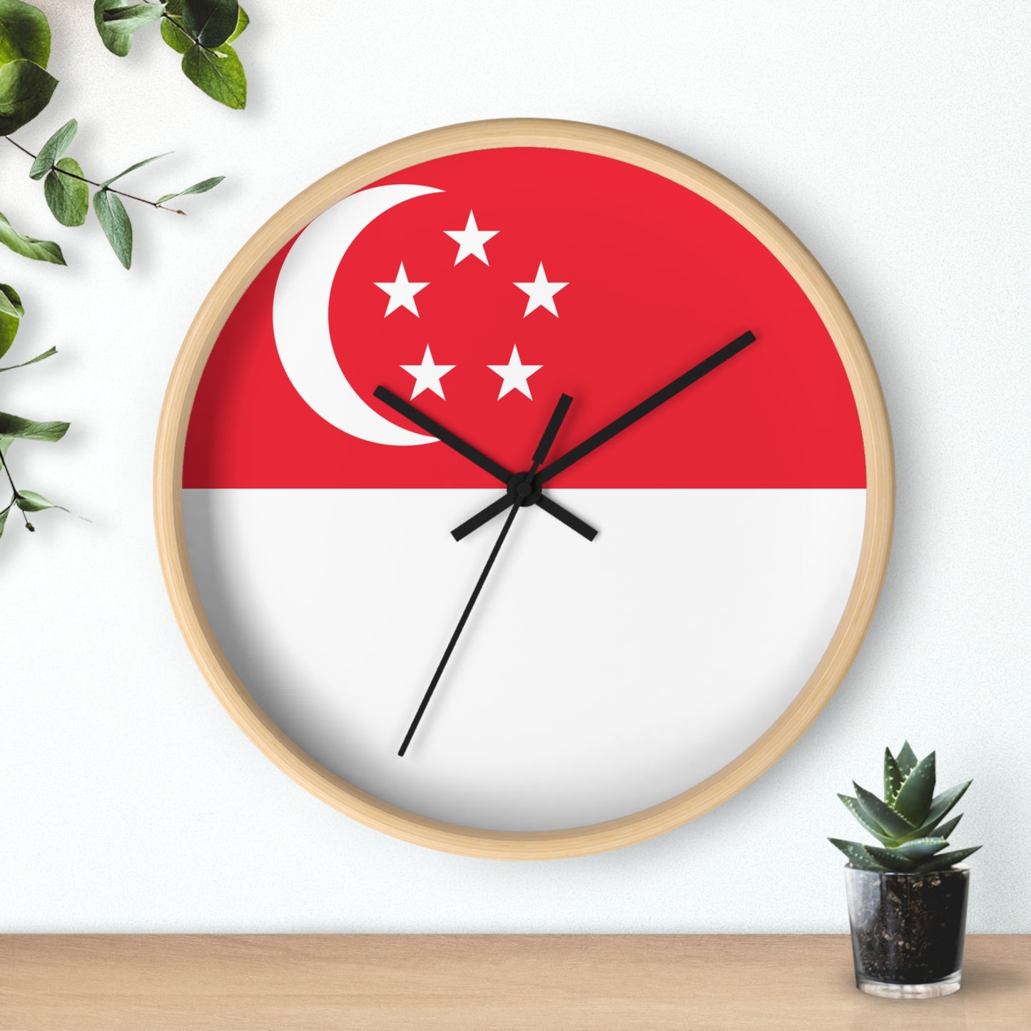 Singapore Flag Wall Clock - Perfect Home Decor for National Day Celebrations