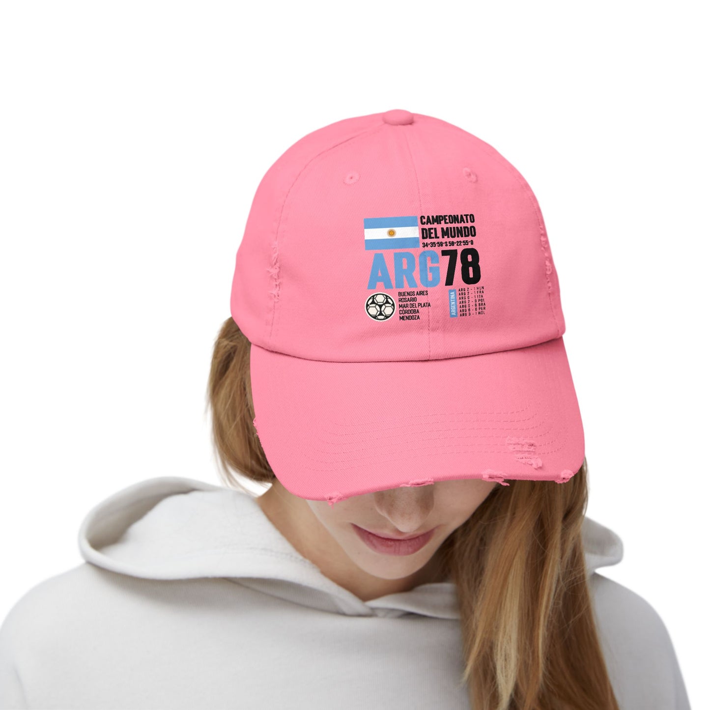 Unisex Distressed Cap Campionato Del Mundo ARG78 Vintage Style Hat