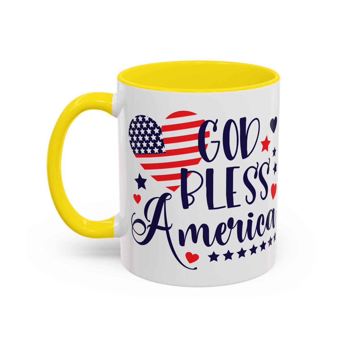 Patriotic Accent Coffee Mug - 'God Bless America'
