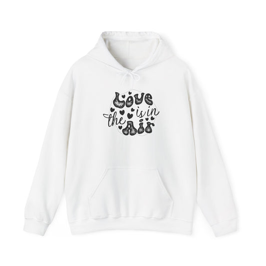 Unisex Love is in the Air Hoodie - Cozy Moments, Valentine's Day, Gift for Loves