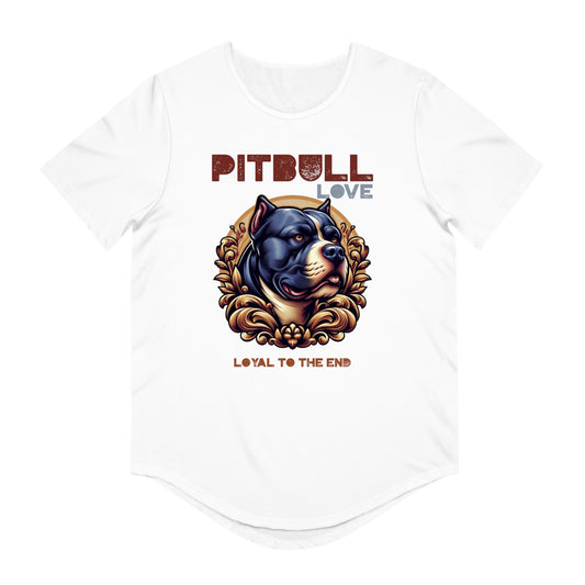 Pitbull Love Men's Jersey Curved Hem Tee – Loyal to the End