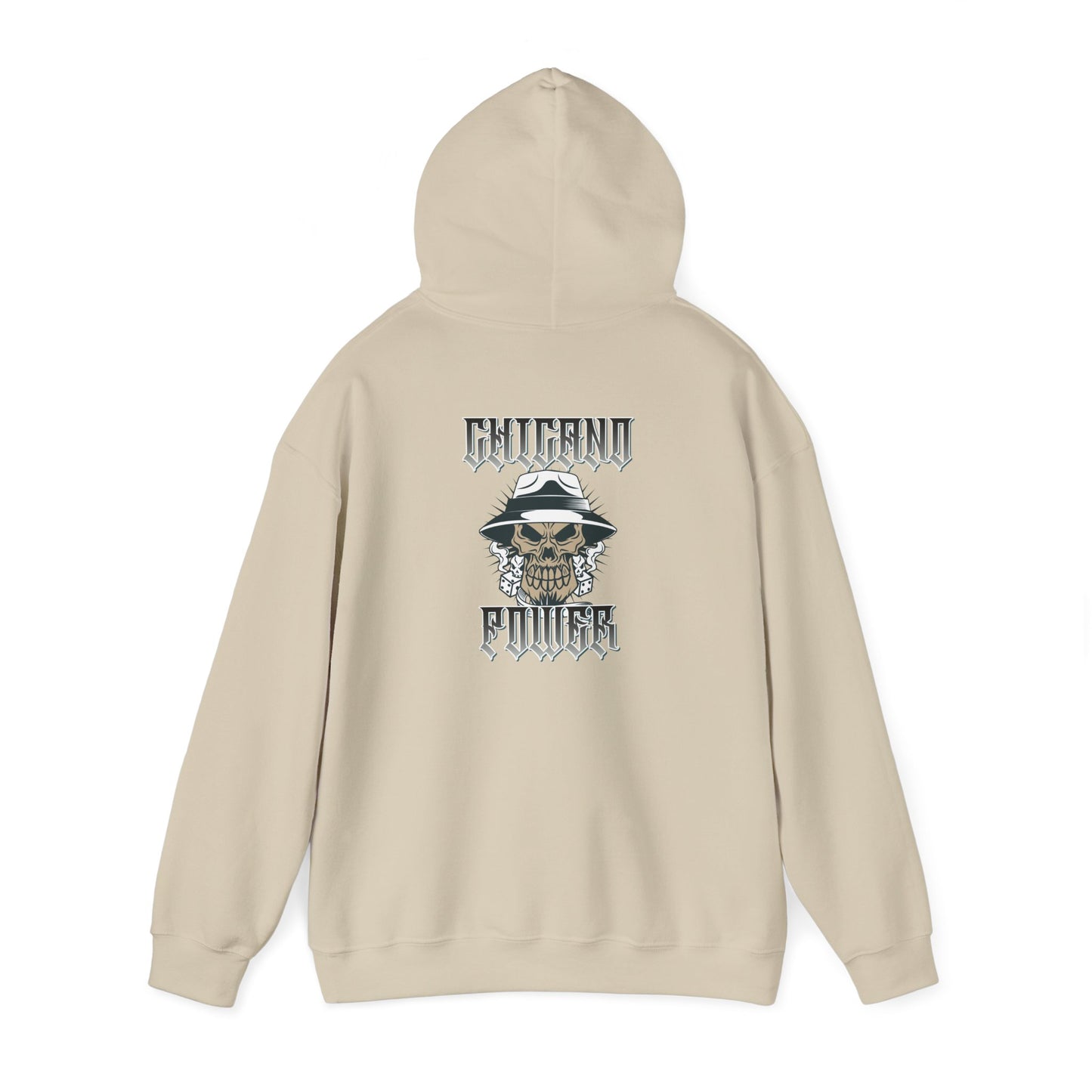 Men's Hooded Sweatshirt Chicano Power Skull Design
