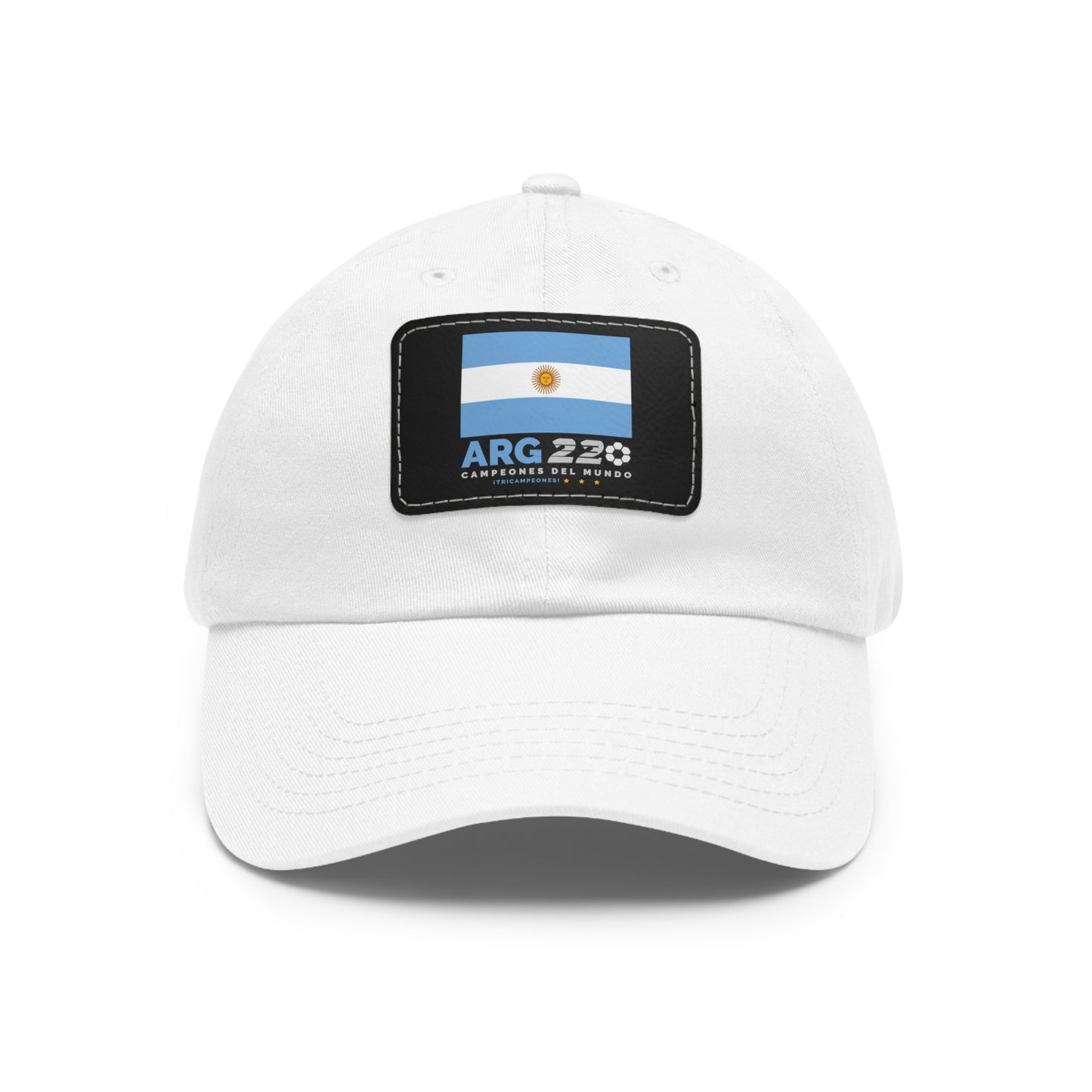 ARGENTINA Football 2022 Leather Patch Dad Hat Stylish Cap for Sports Fans