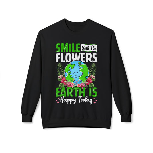 Women's Fleece Sweatshirt Flowers Floral Graphic for Positive Vibes