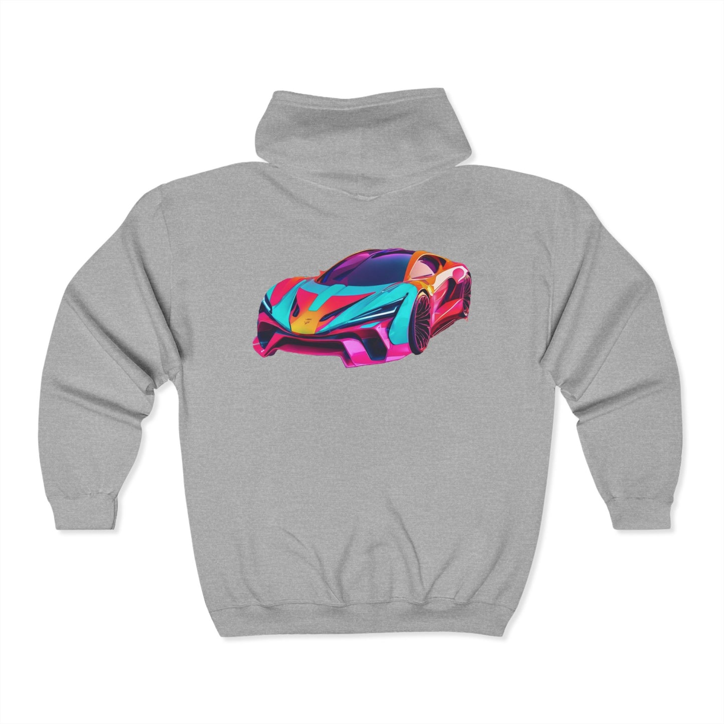 Unisex Heavy Blend Full Zip Hoodie - Vibrant Sports Car Design