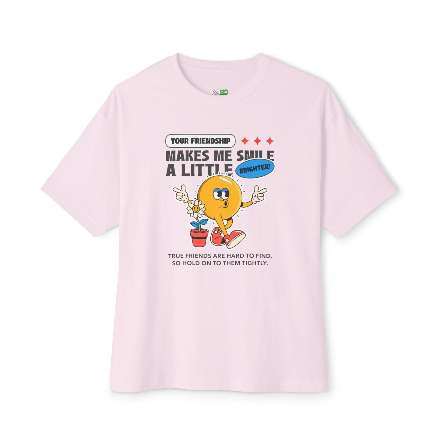 Cute Oversized Tee for Besties – Makes Me Smile Brighter