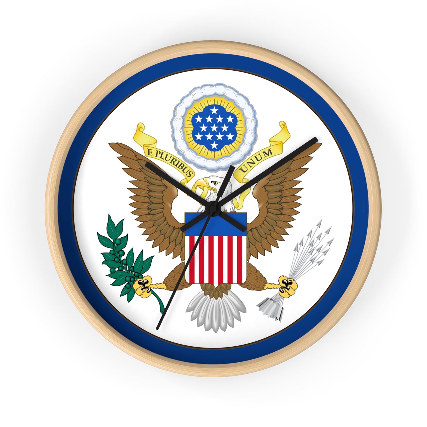 Patriotic Wall Clock with Eagle Seal - Home Decor for Veterans and Patriot