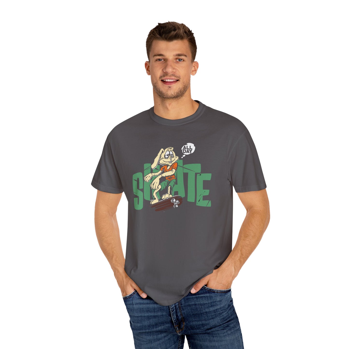 Unisex Trendy T-Shirt "All Day Skate" - Skateboarding Graphic Tee