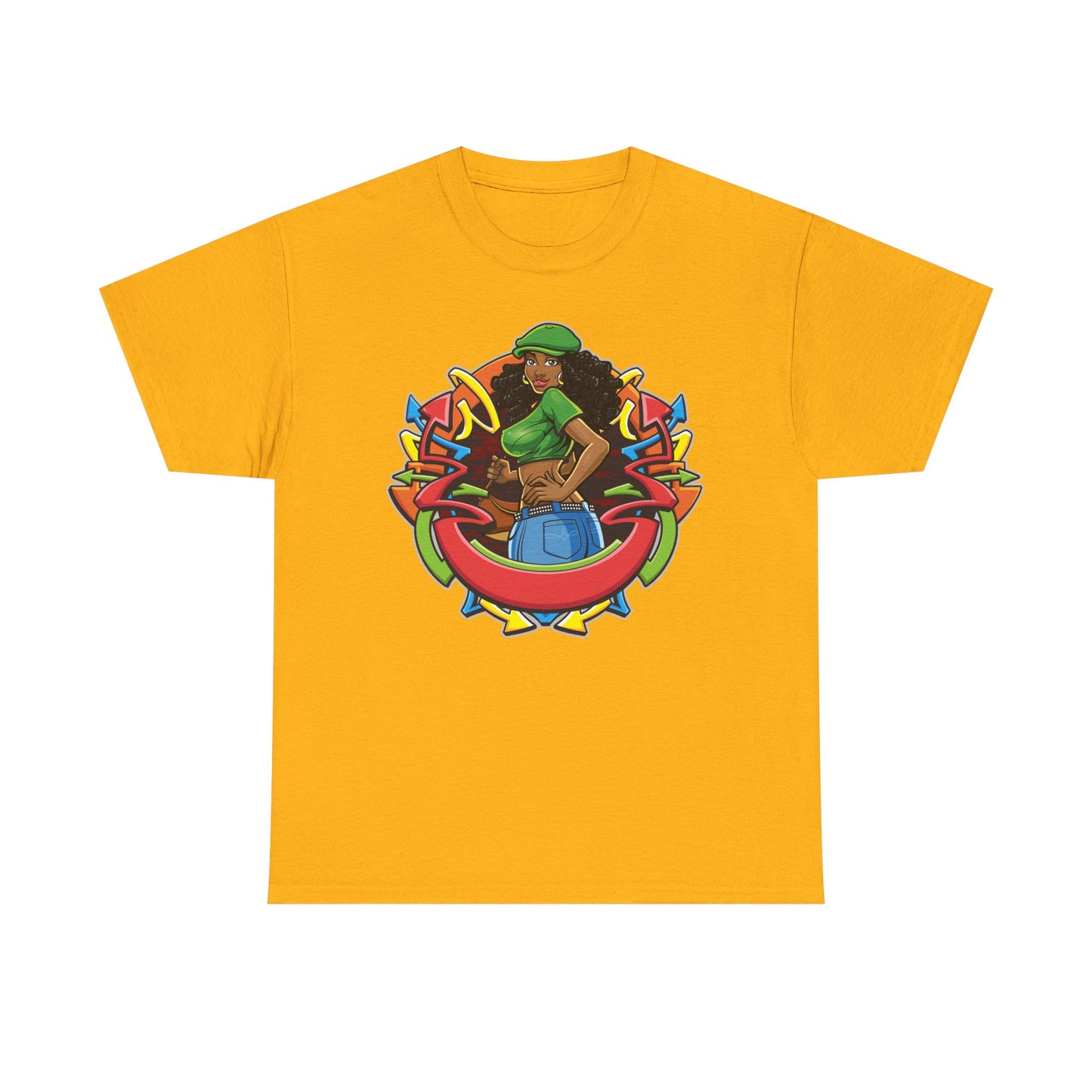 Funky Graphic Unisex Heavy Cotton Tee - Bold Art Design for Casual Style