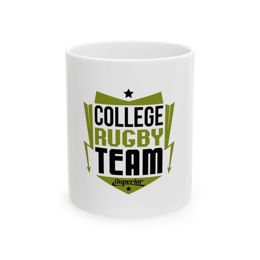 College Rugby Team Ceramic Mug - 11oz Perfect for Fans and Players
