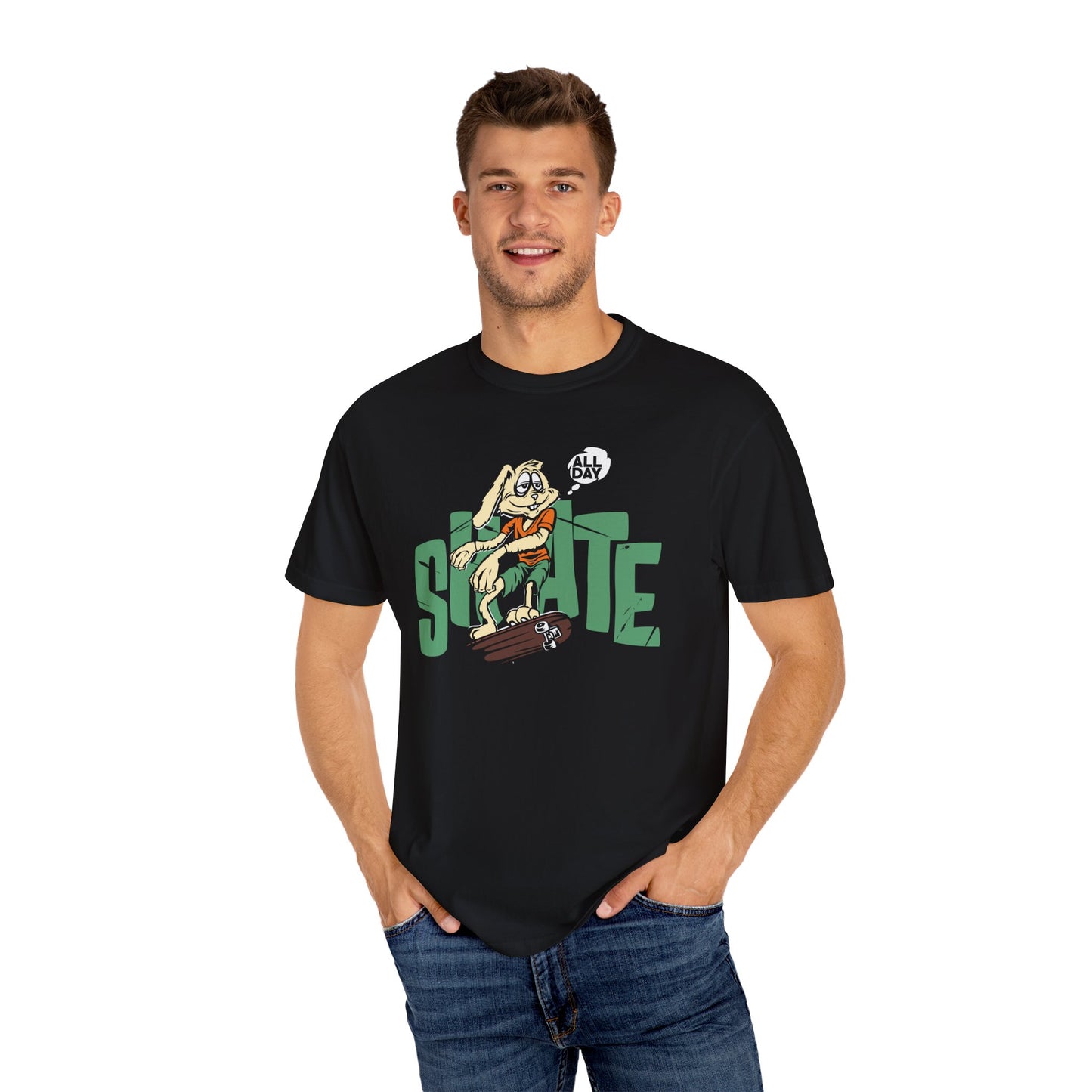 Unisex Trendy T-Shirt "All Day Skate" - Skateboarding Graphic Tee