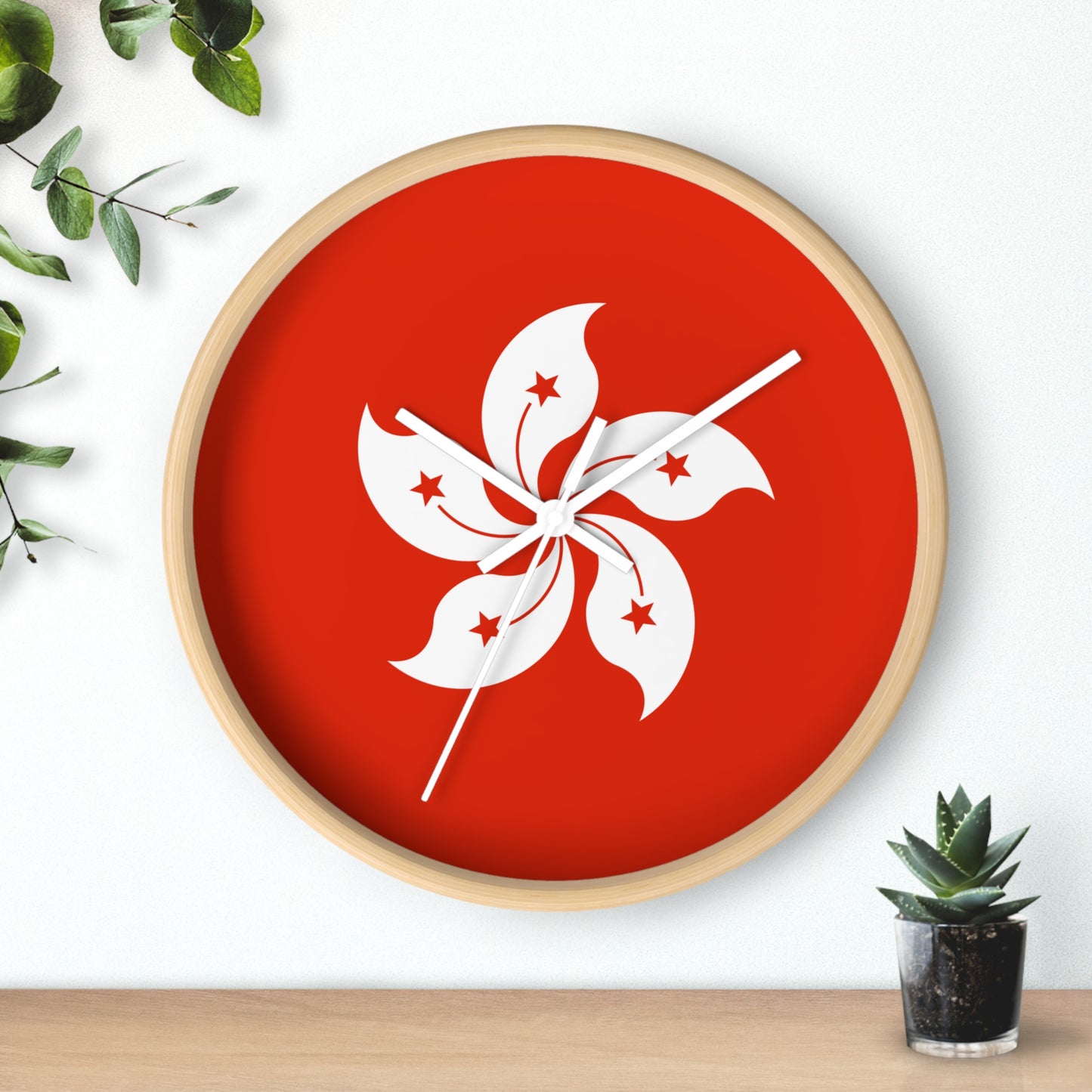 Elegant Hong Kong Floral Wall Clock - Modern Home Decor