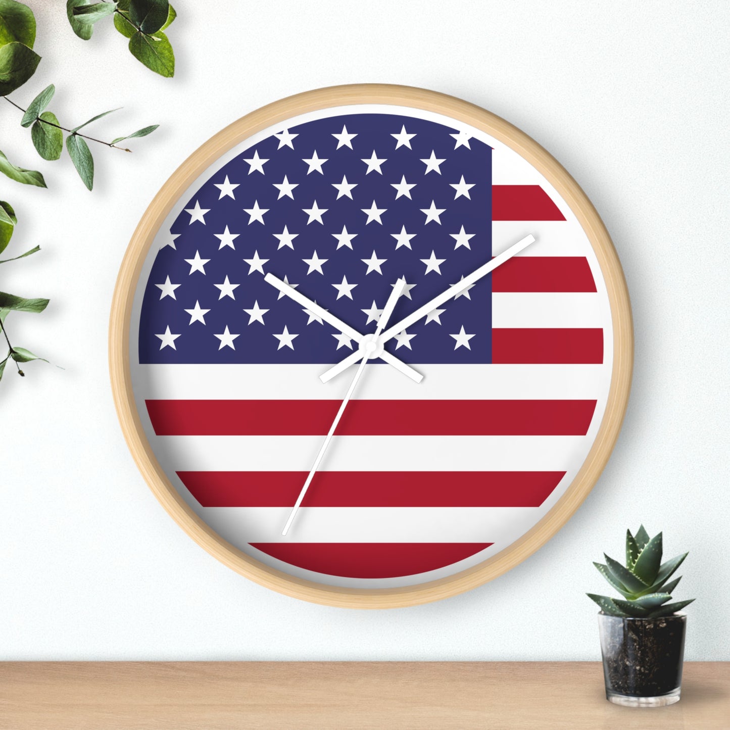 Patriotic American Flag Wall Clock - Distressed Vintage Design