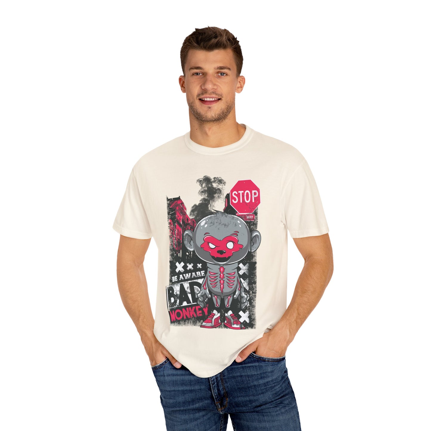 Unisex Street Style Graphic Tee - 'Beware the Bad Monkey'