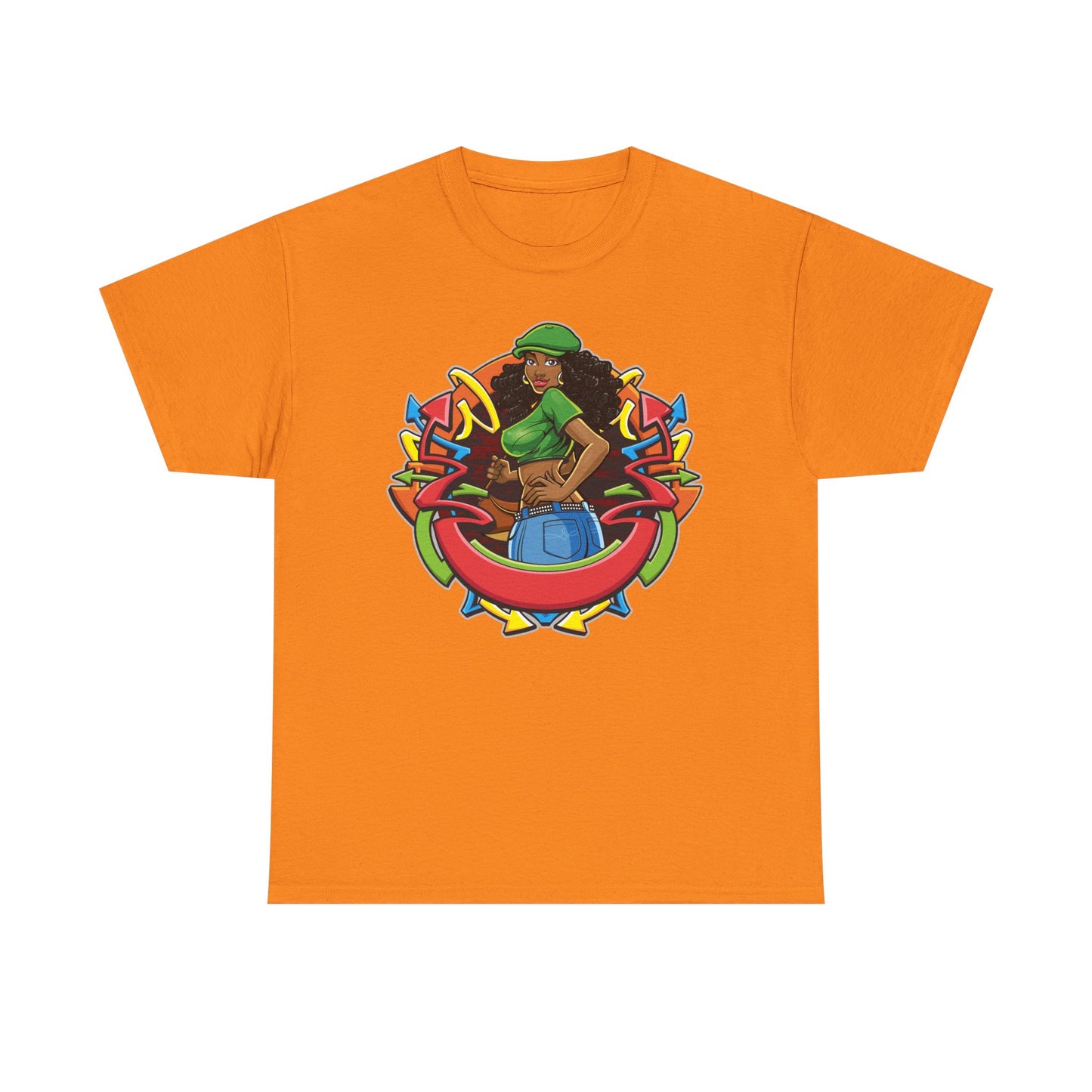 Funky Graphic Unisex Heavy Cotton Tee - Bold Art Design for Casual Style