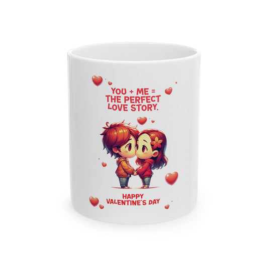 Love Story Ceramic Mug - 11oz, Gift for Daily Inspiration, Valentine's Day
